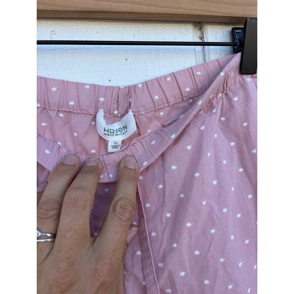 Haven Well Within Pink Button Down Pajamas, Swiss Dot, Poplin, Sz XS - Picture 4 of 6